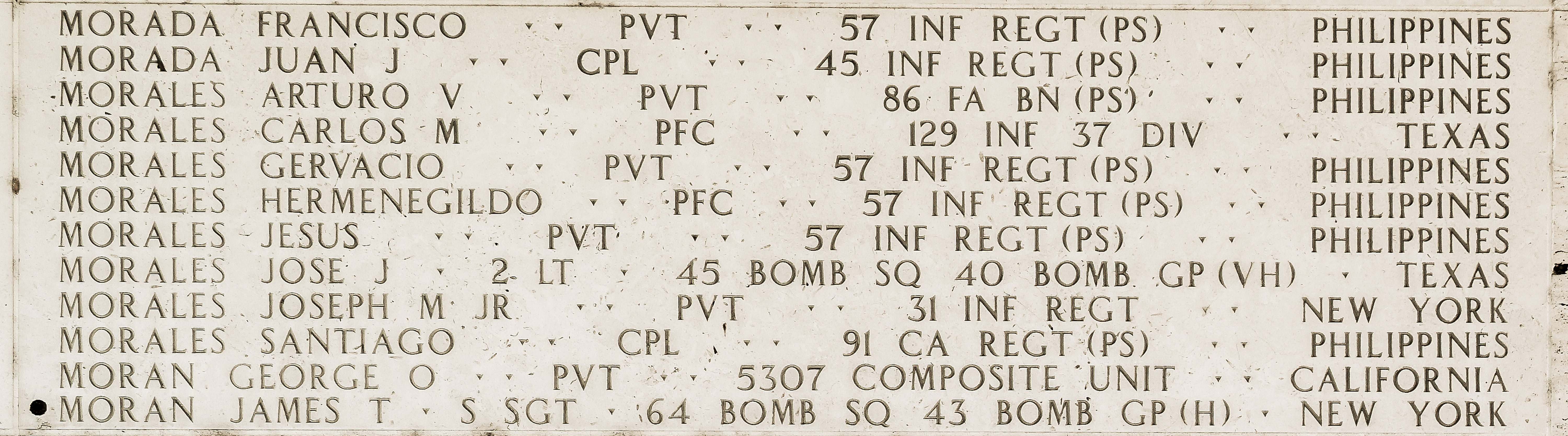 Carlos M. Morales, Private First Class